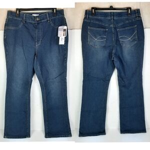 🔥NWOT Womens 1X Denim Blue Jeans By Just Be - Front Pockets are sewn c11